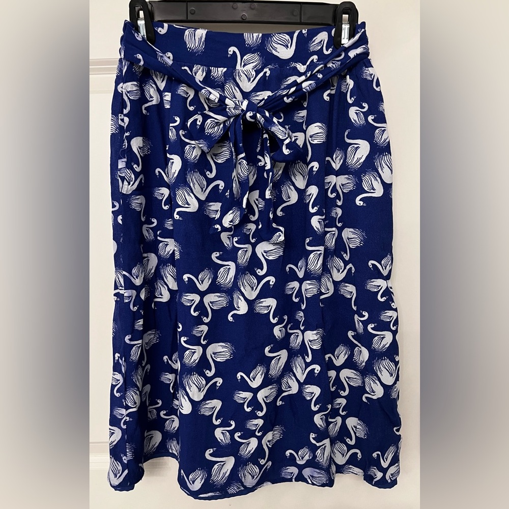 Anthropologie Porridge Brand Swan Print Skirt